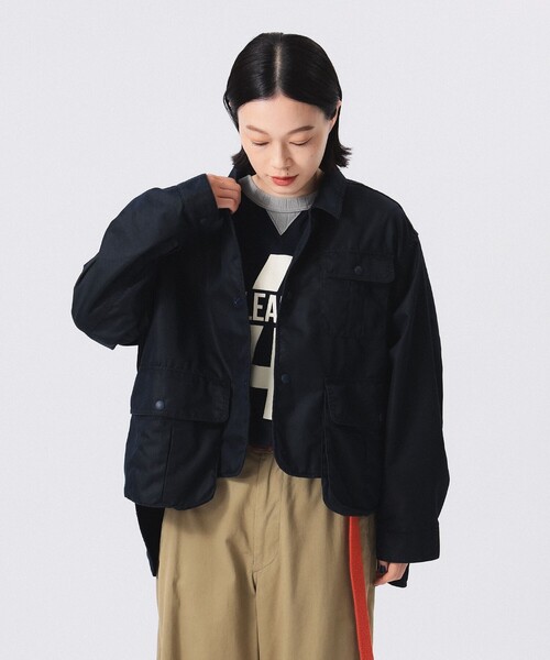 BEAMS BOY(ビームスボーイ)の「シャンブレー ギャバ ショート フィッシング ジャケット(その他アウター・レディース・セージグリーン/ダークネイビー・FREE)」の4枚目の写真