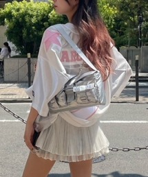 XU | ストリートファッション XU エックスユー metallic belt pocket bag メタリックベルトポケットバッグ ハンドバッグ ショルダーバッグ カバン 鞄 韓国ファッション 韓国ストリート(ショルダーバッグ)