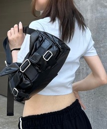 XU | ストリートファッション XU エックスユー metallic belt pocket bag メタリックベルトポケットバッグ ハンドバッグ ショルダーバッグ カバン 鞄 韓国ファッション 韓国ストリート(ショルダーバッグ)