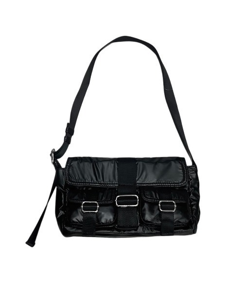 XU（エックスユー）の「ストリートファッション XU エックスユー metallic belt pocket bag メタリックベルトポケットバッグ ハンドバッグ ショルダーバッグ カバン 鞄 韓国ファッション 韓国ストリート（ショルダーバッグ・メンズ・シルバー/ブラック・ONE SIZE）」の10枚目の写真