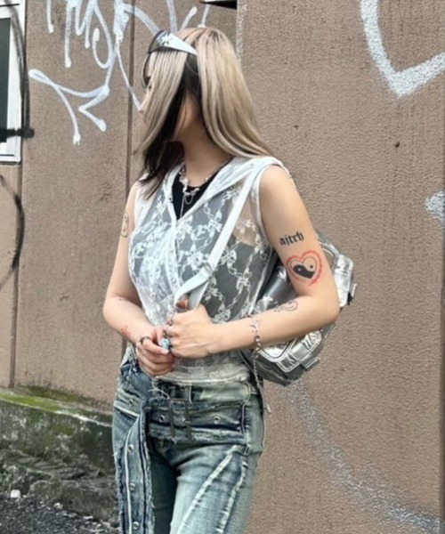 XU（エックスユー）の「ストリートファッション XU エックスユー metallic belt pocket bag メタリックベルトポケットバッグ ハンドバッグ ショルダーバッグ カバン 鞄 韓国ファッション 韓国ストリート（ショルダーバッグ・メンズ・シルバー/ブラック・ONE SIZE）」の19枚目の写真