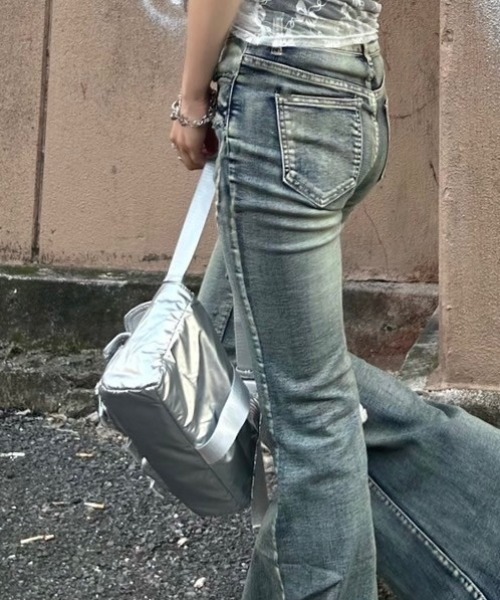 XU（エックスユー）の「ストリートファッション XU エックスユー metallic belt pocket bag メタリックベルトポケットバッグ ハンドバッグ ショルダーバッグ カバン 鞄 韓国ファッション 韓国ストリート（ショルダーバッグ・メンズ・シルバー/ブラック・ONE SIZE）」の20枚目の写真