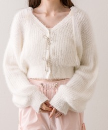 OLIVE des OLIVE | ふわふわリボンビジューカーディガン(カーディガン/ボレロ)