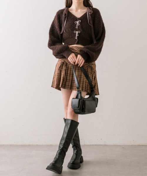 OLIVE des OLIVE（オリーブデオリーブ）の「ふわふわリボンビジューカーディガン（カーディガン/ボレロ・レディース・アイボリー/サックスブルー/ブラウン/ラベンダー・FREE）」の20枚目の写真