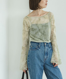 Noble | プリントフレアスリーブTOPS(Tシャツ/カットソー)