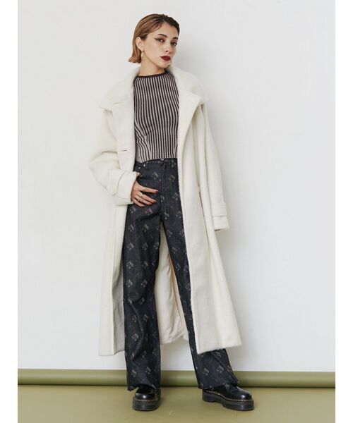 EVRIS(エヴリス)の「ロゴラインタートルニットトップス(ニット/セーター・レディース・ブラウン/ピンク/ブラック/ホワイト・FREE)」の19枚目の写真