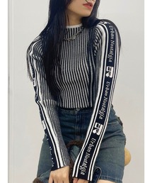 EVRIS | ロゴラインタートルニットトップス(ニット/セーター)