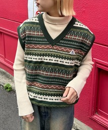 【GEVACO / ゲバコ】フェアアイルVネックニットベスト