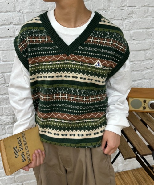 GEVACO(ゲバコ)の「【GEVACO / ゲバコ】フェアアイルVネックニットベスト(ベスト・メンズ・グリーン/ネイビー/ブラウン・LARGE/MEDIUM/SMALL)」の9枚目の写真