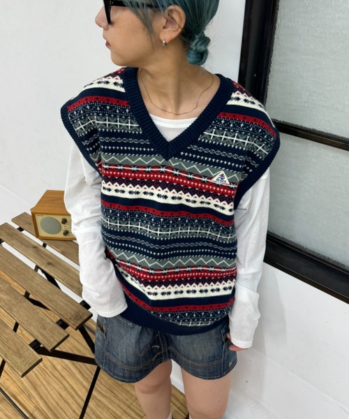 GEVACO(ゲバコ)の「【GEVACO / ゲバコ】フェアアイルVネックニットベスト(ベスト・メンズ・グリーン/ネイビー/ブラウン・LARGE/MEDIUM/SMALL)」の14枚目の写真