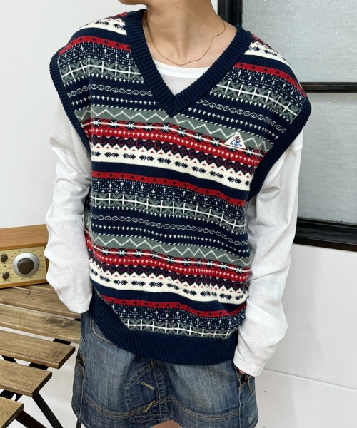 GEVACO(ゲバコ)の「【GEVACO / ゲバコ】フェアアイルVネックニットベスト(ベスト・メンズ・グリーン/ネイビー/ブラウン・LARGE/MEDIUM/SMALL)」の12枚目の写真