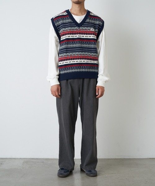 GEVACO(ゲバコ)の「【GEVACO / ゲバコ】フェアアイルVネックニットベスト(ベスト・メンズ・グリーン/ネイビー/ブラウン・LARGE/MEDIUM/SMALL)」の22枚目の写真