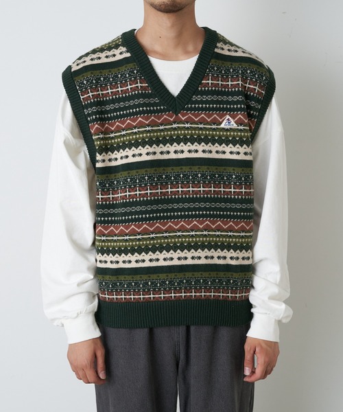 GEVACO(ゲバコ)の「【GEVACO / ゲバコ】フェアアイルVネックニットベスト(ベスト・メンズ・グリーン/ネイビー/ブラウン・LARGE/MEDIUM/SMALL)」の16枚目の写真