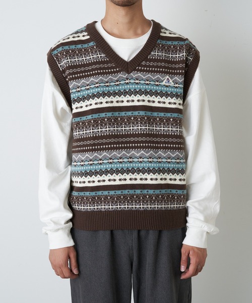 GEVACO(ゲバコ)の「【GEVACO / ゲバコ】フェアアイルVネックニットベスト(ベスト・メンズ・グリーン/ネイビー/ブラウン・LARGE/MEDIUM/SMALL)」の17枚目の写真