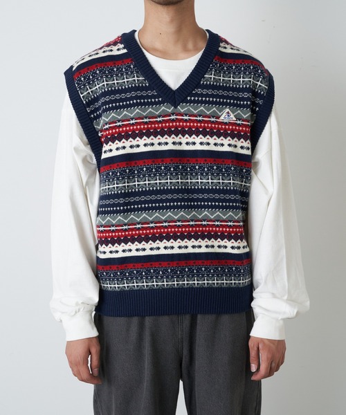 GEVACO(ゲバコ)の「【GEVACO / ゲバコ】フェアアイルVネックニットベスト(ベスト・メンズ・グリーン/ネイビー/ブラウン・LARGE/MEDIUM/SMALL)」の18枚目の写真