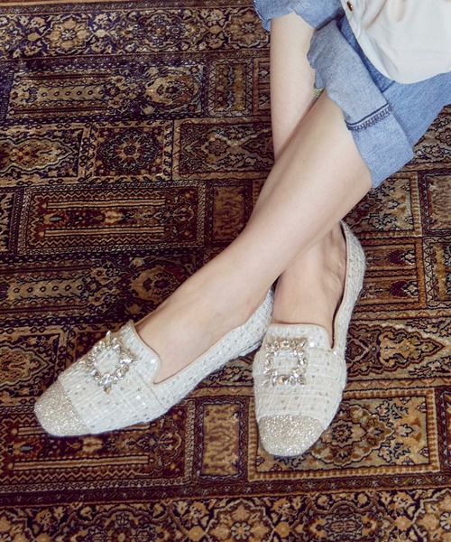 【セール】【美人百花9月号】ビジューバックル付きオペラシューズ（その他シューズ）｜Mode et Jacomo（モードエジャコモ）
