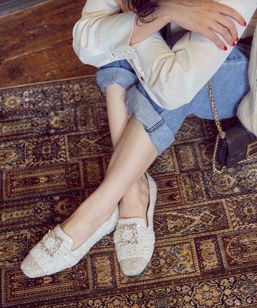 【セール】【美人百花9月号】ビジューバックル付きオペラシューズ（その他シューズ）｜Mode et Jacomo（モードエジャコモ）