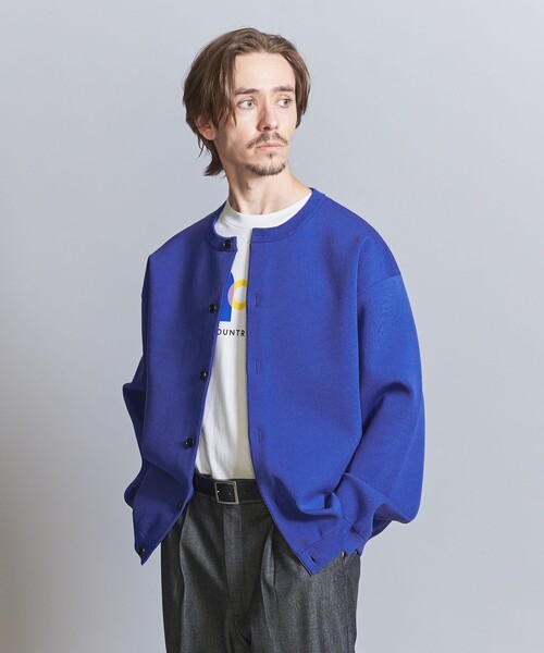 BEAUTY&YOUTH UNITED ARROWS（ビューティーアンドユースユナイテッドアローズ）の「ウォッシュ スムース クルーネック カーディガン（カーディガン/ボレロ・メンズ・ロイヤルブルー/ネイビー/ライトグレー・XL/L/M/S）」の8枚目の写真