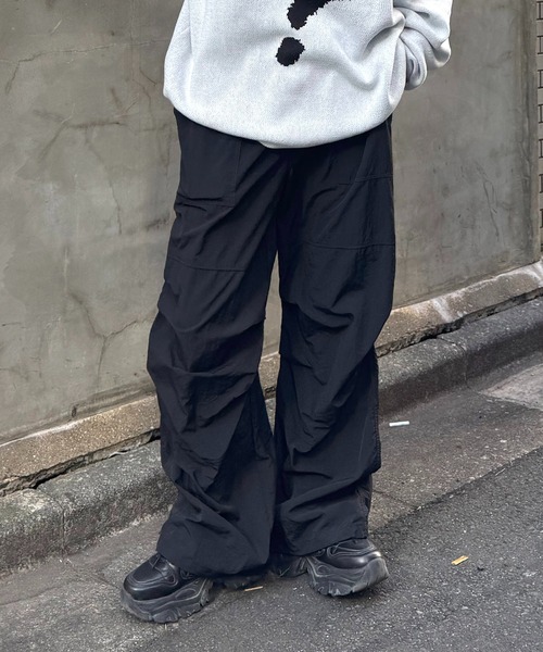 【送料関税込】中国 ARGUECULTURE 七分ズボン C2520668 25SS【セットアップ対応】ゴープコア 裾ドローコード ナイロン