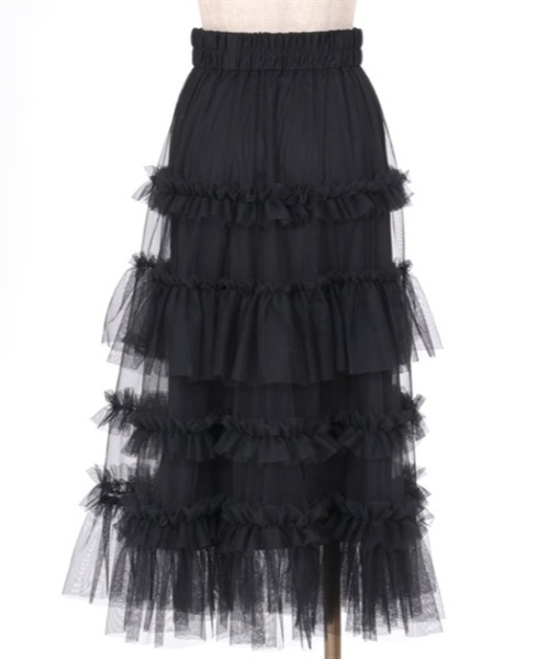 axes femme（アクシーズファム）の「フリルチュールティアードスカート（スカート・レディース・ブラック/ピンク/キナリ/チャコール/ホワイト/ミント/ブルーグレー・FREE）」の14枚目の写真