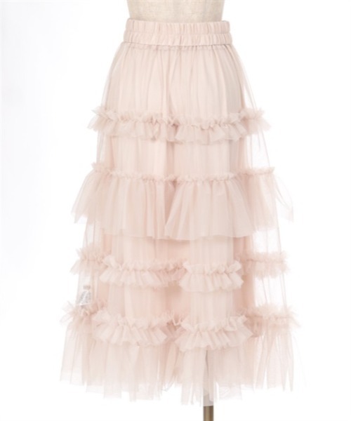 axes femme（アクシーズファム）の「フリルチュールティアードスカート（スカート・レディース・ブラック/ピンク/キナリ/チャコール/ホワイト/ミント/ブルーグレー・FREE）」の22枚目の写真