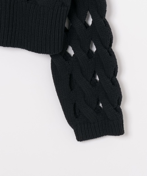 LEPSIM（レプシィム）の「3.5ゲージショートホールプルオーバー　133101（ニット/セーター・レディース・パープル/ブラック・FREE）」の7枚目の写真