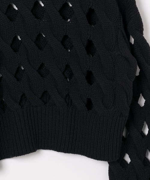 LEPSIM（レプシィム）の「3.5ゲージショートホールプルオーバー　133101（ニット/セーター・レディース・パープル/ブラック・FREE）」の8枚目の写真