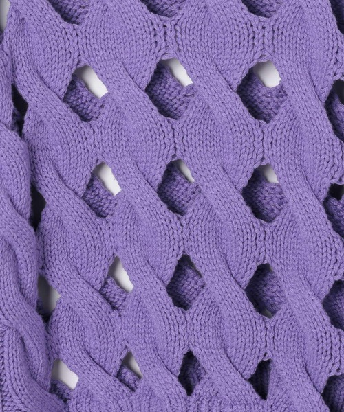 LEPSIM（レプシィム）の「3.5ゲージショートホールプルオーバー　133101（ニット/セーター・レディース・パープル/ブラック・FREE）」の10枚目の写真