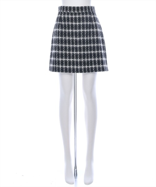 clear（クリア）の「ツイードスカート [セット可 高見え 大人 上品 スタイルアップ]≪2024AW新作≫（スカート・レディース・ピンク/ブラウン/ブラック×ホワイト/ホワイト×ブラック・F/SHORT）」の12枚目の写真