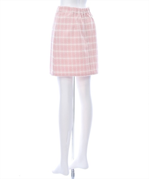 clear（クリア）の「ツイードスカート [セット可 高見え 大人 上品 スタイルアップ]≪2024AW新作≫（スカート・レディース・ピンク/ブラウン/ブラック×ホワイト/ホワイト×ブラック・F/SHORT）」の7枚目の写真