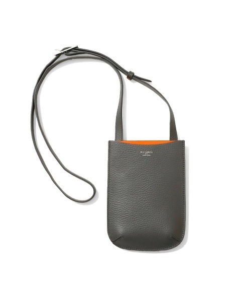 PELLE MORBIDA（ペッレモルビダ）の「Tela Marina（テーラマリーナ） TE012-スマホショルダー（ショルダーバッグ・メンズ・ブラック/チャコールグレー/グレイッシュベージュ/サックスブルー/ネイビー/オレンジ・FREE）」の2枚目の写真
