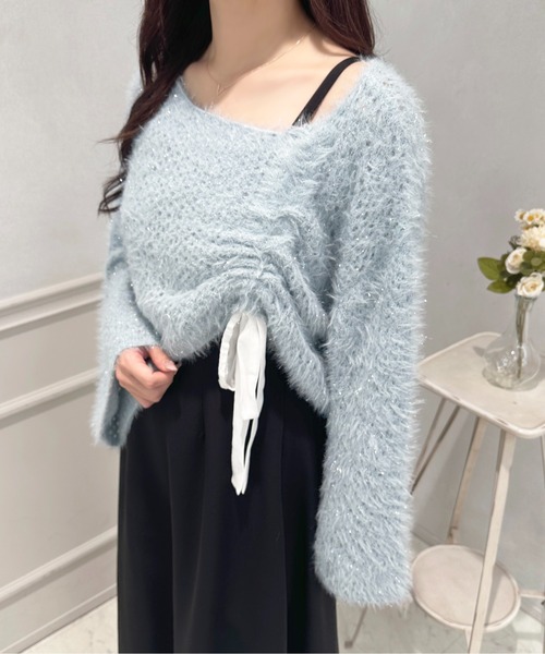 apres jour(アプレジュール)の「ラメドロストリボントップス【ZOZOTOWN限定アイテム】(ニット/セーター・レディース・ライトブルー/オフホワイト/ピンク・フリー/X-LARGE)」の14枚目の写真