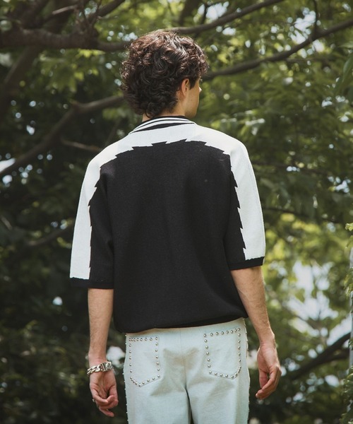 TASTE by Knit(テイストバイニット)の「【TASTE by Knit】Game knit polo(ニット/セーター・メンズ・ブラック/ベージュ・MEDIUM/SMALL)」の15枚目の写真