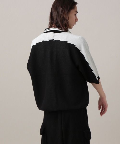 TASTE by Knit(テイストバイニット)の「【TASTE by Knit】Game knit polo(ニット/セーター・メンズ・ブラック/ベージュ・MEDIUM/SMALL)」の6枚目の写真