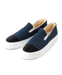maccheronian | 【予約】maccheronian × BEAMS / 別注 ボアデニムスリッポン(スニーカー)