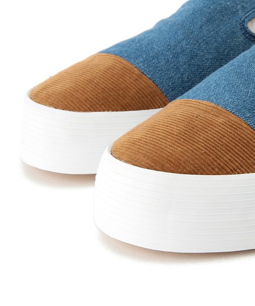 maccheronian（マカロニアン）の「maccheronian × BEAMS / 別注 ボアデニムスリッポン（スニーカー・メンズ・ブルー/ブルー系その他・40/41/42/43）」の3枚目の写真