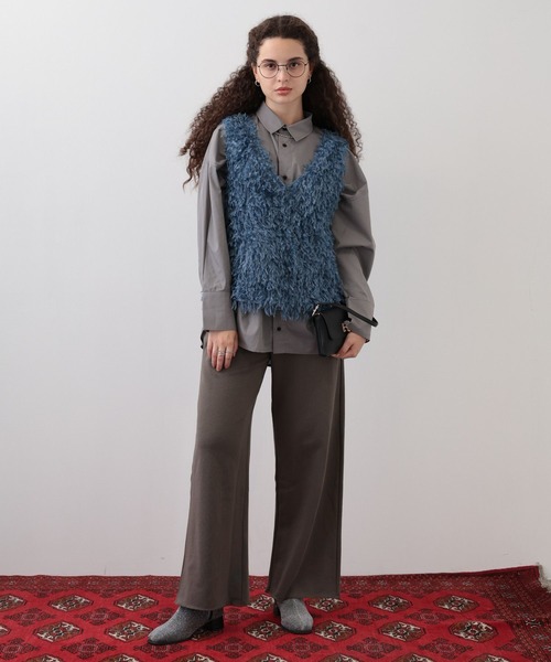 saloon(サルーン)の「SALOON(サルーン)/スウェットワイドパンツ【手洗い可】(スウェットパンツ・レディース・チャコールグレー/ライトグレー/アイボリー・FREE)」の14枚目の写真