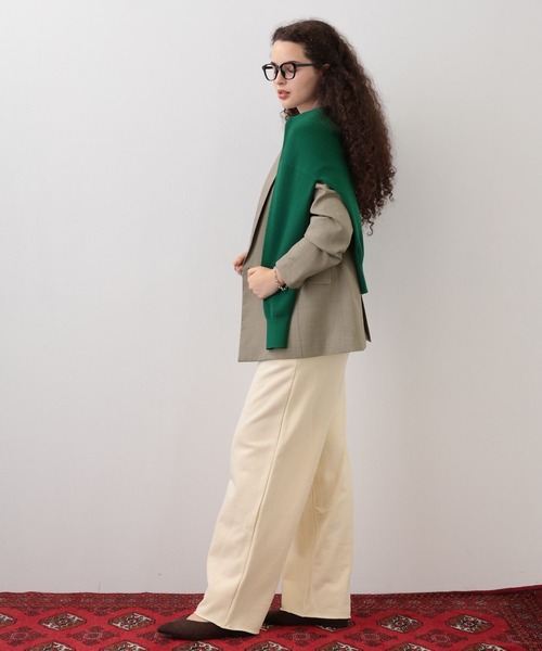 saloon(サルーン)の「SALOON(サルーン)/スウェットワイドパンツ【手洗い可】(スウェットパンツ・レディース・チャコールグレー/ライトグレー/アイボリー・FREE)」の12枚目の写真