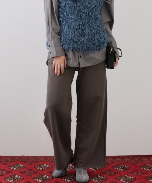 saloon(サルーン)の「SALOON(サルーン)/スウェットワイドパンツ【手洗い可】(スウェットパンツ・レディース・チャコールグレー/ライトグレー/アイボリー・FREE)」の16枚目の写真