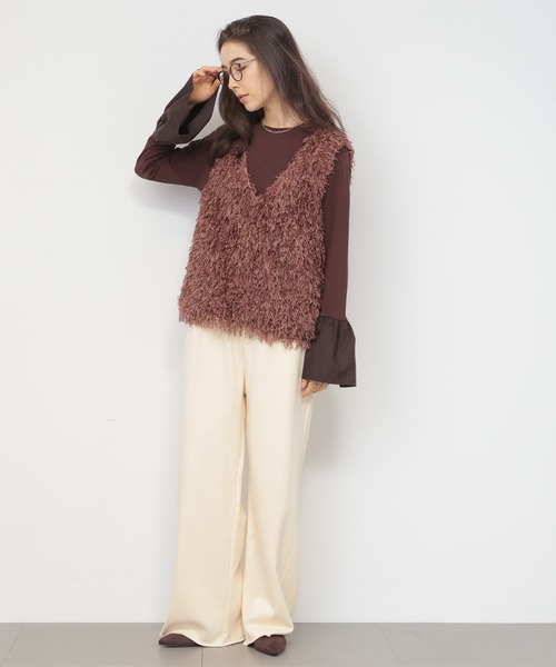 saloon(サルーン)の「SALOON(サルーン)/スウェットワイドパンツ【手洗い可】(スウェットパンツ・レディース・チャコールグレー/ライトグレー/アイボリー・FREE)」の17枚目の写真