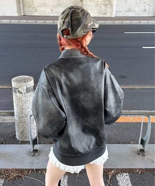 sedacle（セダクル）の「ヴィンテージライク合皮ブルゾン（ブルゾン・メンズ・ブラウン/ブラック・SMALL/MEDIUM/LARGE）」の6枚目の写真