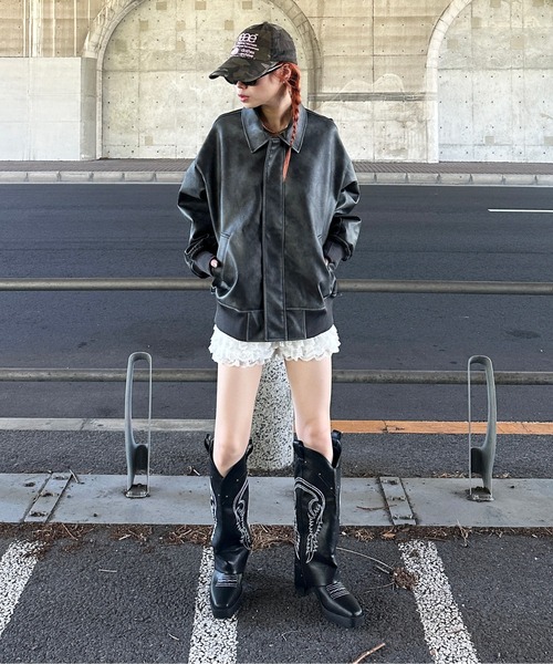 sedacle（セダクル）の「ヴィンテージライク合皮ブルゾン（ブルゾン・メンズ・ブラウン/ブラック・SMALL/MEDIUM/LARGE）」の8枚目の写真