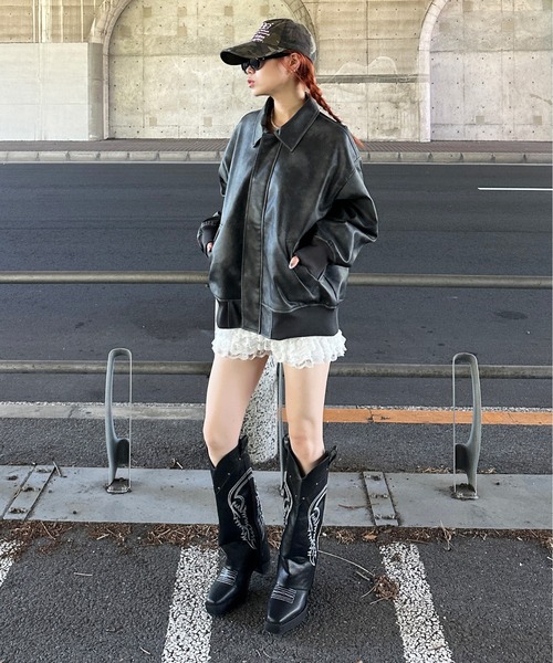 sedacle（セダクル）の「ヴィンテージライク合皮ブルゾン（ブルゾン・メンズ・ブラウン/ブラック・SMALL/MEDIUM/LARGE）」の9枚目の写真