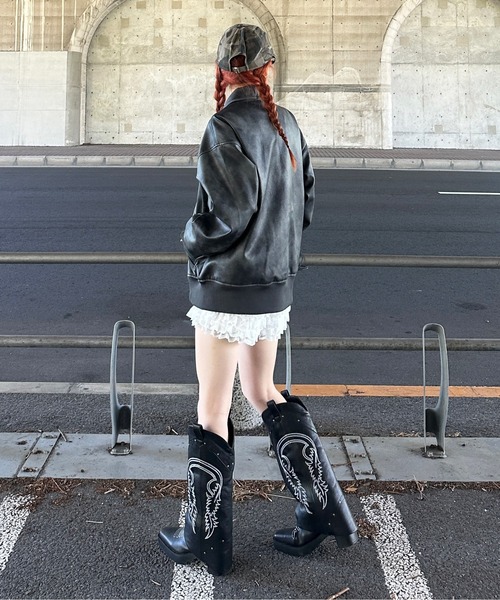 sedacle（セダクル）の「ヴィンテージライク合皮ブルゾン（ブルゾン・メンズ・ブラウン/ブラック・SMALL/MEDIUM/LARGE）」の10枚目の写真