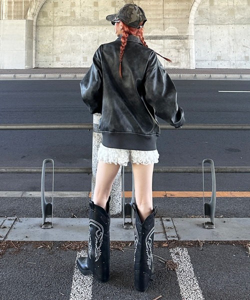 sedacle（セダクル）の「ヴィンテージライク合皮ブルゾン（ブルゾン・メンズ・ブラウン/ブラック・SMALL/MEDIUM/LARGE）」の11枚目の写真