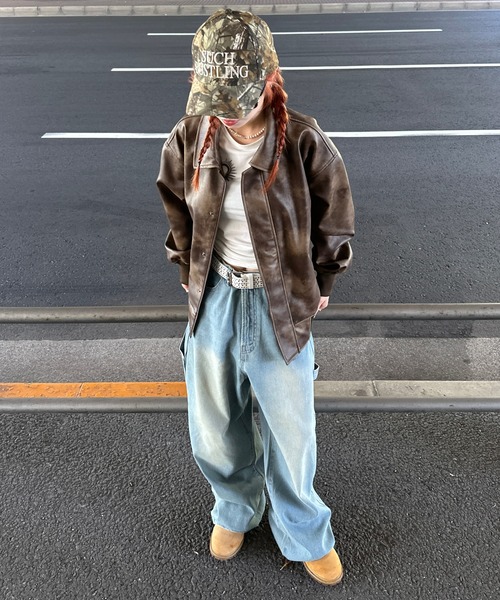 sedacle（セダクル）の「ヴィンテージライク合皮ブルゾン（ブルゾン・メンズ・ブラウン/ブラック・SMALL/MEDIUM/LARGE）」の21枚目の写真