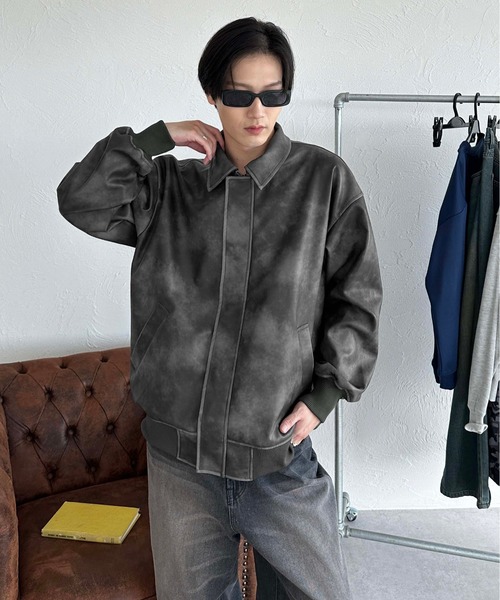 sedacle（セダクル）の「ヴィンテージライク合皮ブルゾン（ブルゾン・メンズ・ブラウン/ブラック・SMALL/MEDIUM/LARGE）」の13枚目の写真