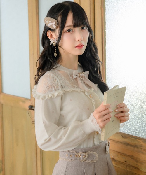 ROJITA(ロジータ)の「ハートドットニットトップス(ニット/セーター・レディース・ホワイト/パープル/ブラック・FREE)」の9枚目の写真