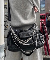 Never mind the XU   Chikashitsu+（ネバーマインド ザ エックスユー / チカシツプラス）の「【nmtc+】2way coating pocket shoulder bag   【エヌエムティーシープラス】ツーウェイコーティングポケットショルダーバッグ<着用動画あり>（ショルダーバッグ）」