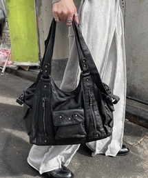 Never mind the XU / Chikashitsu+（ネバーマインド ザ エックスユー / チカシツプラス）の「【nmtc+】2way coating pocket shoulder bag / 【エヌエムティーシープラス】ツーウェイコーティングポケットショルダーバッグ＜着用動画あり＞（ショルダーバッグ）」